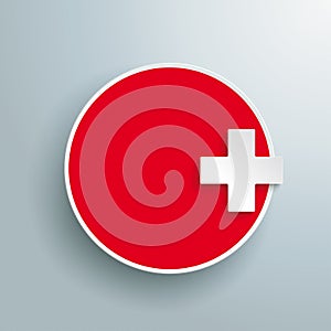 Red Paper Circle Plus Gray