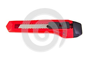 Red paper cutter isolated on a white background