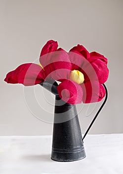 Red paper flowers photo