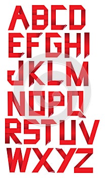 Red Paper Folding font