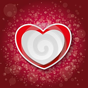 Red Paper Heart Bubbles Dark Red Background