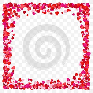 Red Paper Heart Frame Background. Heart Frame with space for Text. Design for Valentine`s Day or Weddings and Mother`s Day