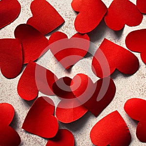 Red paper hearts