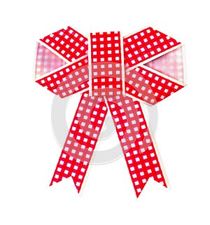 Red paper ribbon isolated on a white background