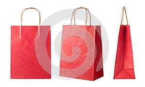 Red paper shopping bags