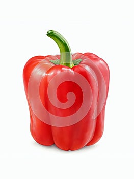 Red Paprika Bell Peppers Illustration isolated on white