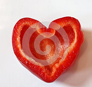 Red paprika heart