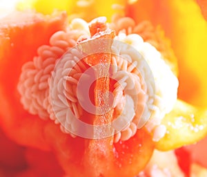 Red paprika with seeds