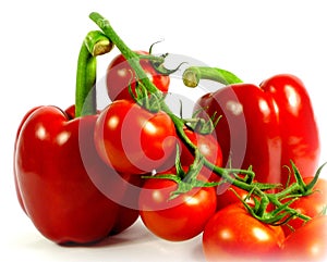 Red paprika and tomato