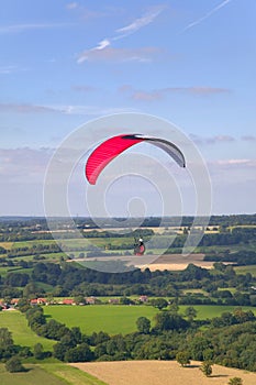 Red paraglider