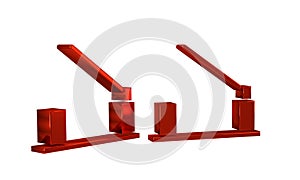 Red Parking car barrier icon isolated on transparent background. Street road stop border.