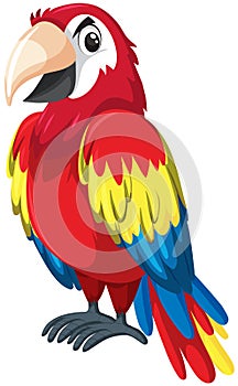 A red parrot character