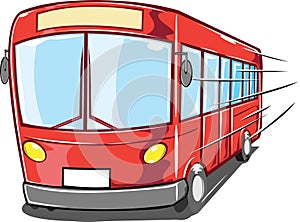 Red passenger bus