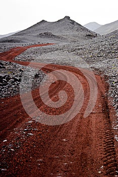 Red path in wasteland