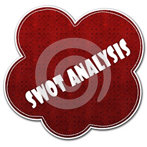 Red pattern cloud with SWOT ANALYSIS text written on it.