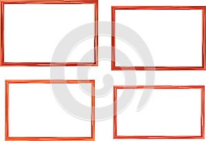 red pattern colorful rectangular frames set