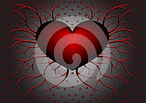 Red pattern with hearts 5