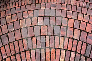 Red paving stones cobbles background