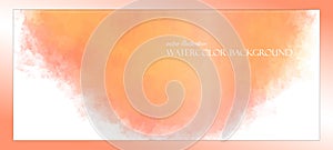 Orange Watercolor. Banner with free space for your graphics, subtitles.