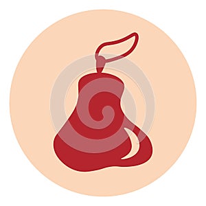 Red pear, icon icon