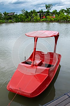 Red pedal boat