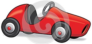 Red pedal car