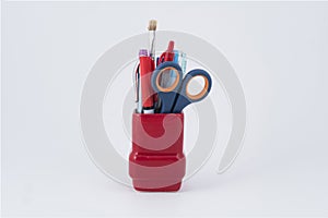 A red pen holder