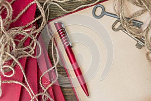 Red pen, red book photo