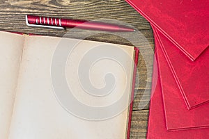 Red pen, red book