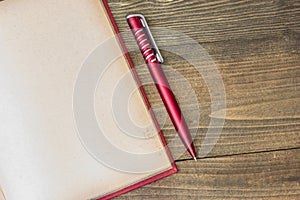 Red pen, red book photo