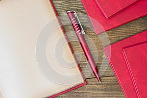 Red pen, red book photo