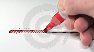 The red pen used to the animated concept idea of the progress bar