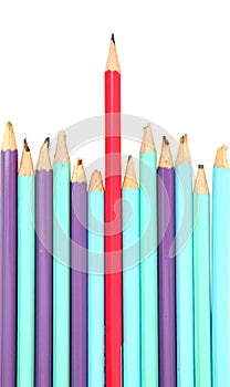 Red pencil - the leader concept