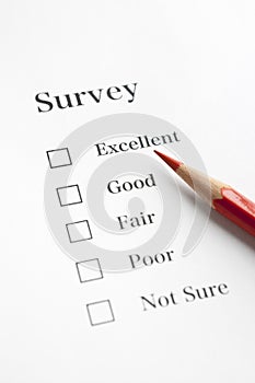 Red Pencil on Questionnaire