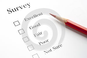 Red Pencil on Questionnaire