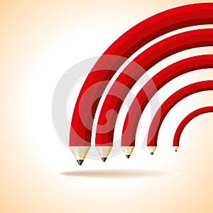 Red pencil on a white background