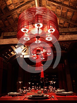 Red pendant lamp