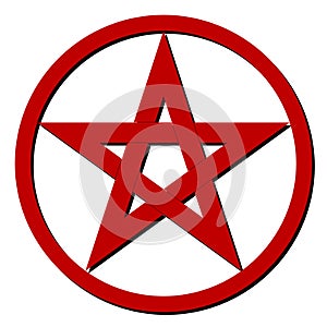 Red pentagram photo