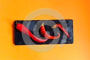 red pepper on a black plate