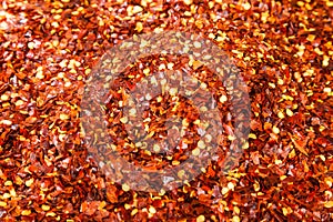 Red pepper or cayenne pepper crushed photo