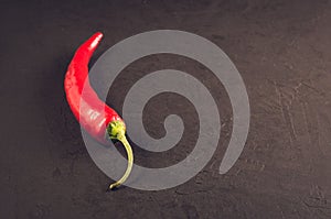 Red pepper on a dark stone background/red hot pepper on a dark s