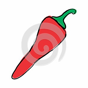 Red pepper freehand icon