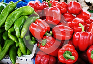 Red pepper and green pepper chilly fresh vegetable