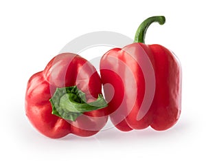 red pepper isolated on white with clipping path