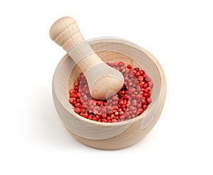 Red pepper in a mortar