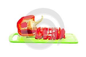 Red pepper over white background