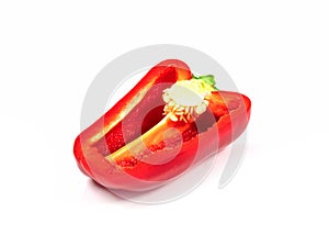red pepper slice isolated on white background