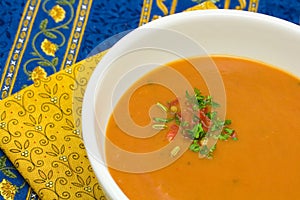 Red pepper and tomato soup