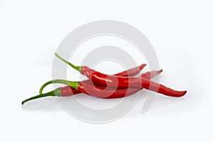 Red, pepper, white, white background