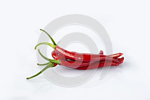 Red, pepper, white, white background